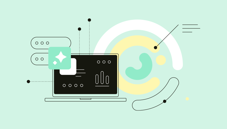 Illustration of talent intelligence metrics on a laptop
