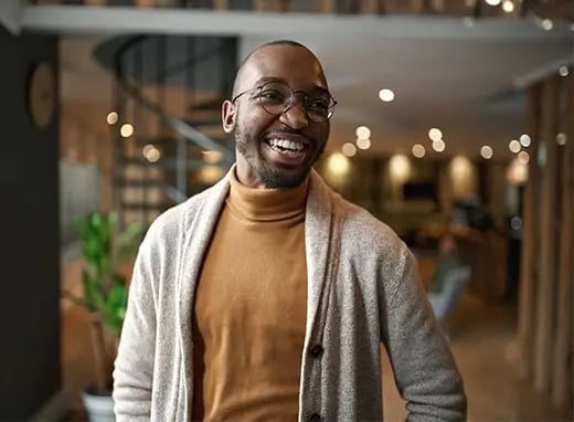 Smiling man in an office