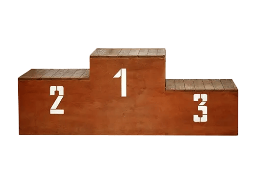 A photo of a wooden podium