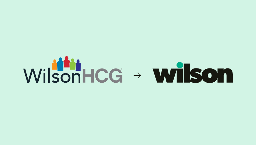The WilsonHCG logo becomes the Wilson logo