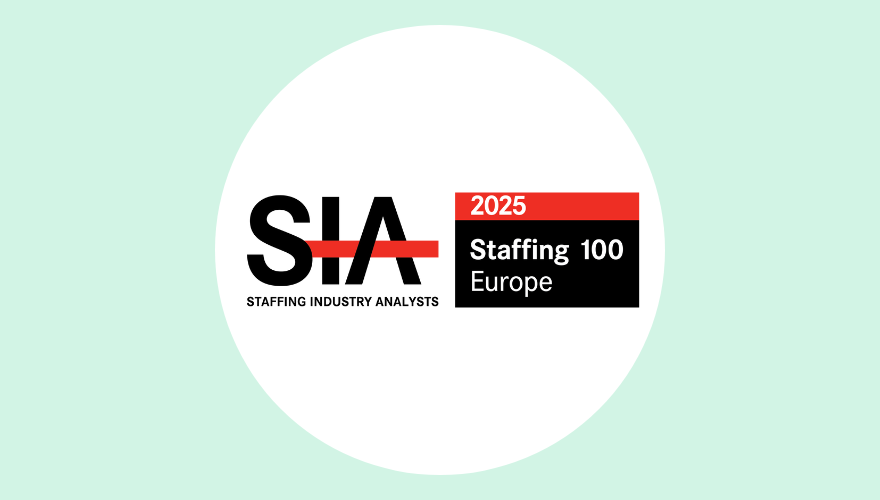 SIA 2025 Staffing 100 Europe Badge.