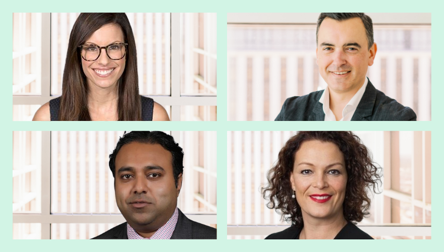 Headshots of Kim Pope, Craig Sweeney, Arkadev Basak, and Janine Chidlow