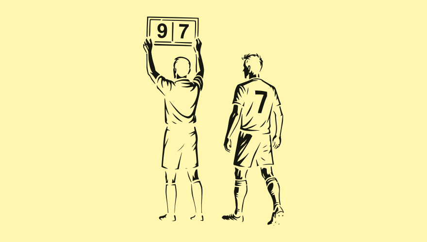 An illustration of soccer players