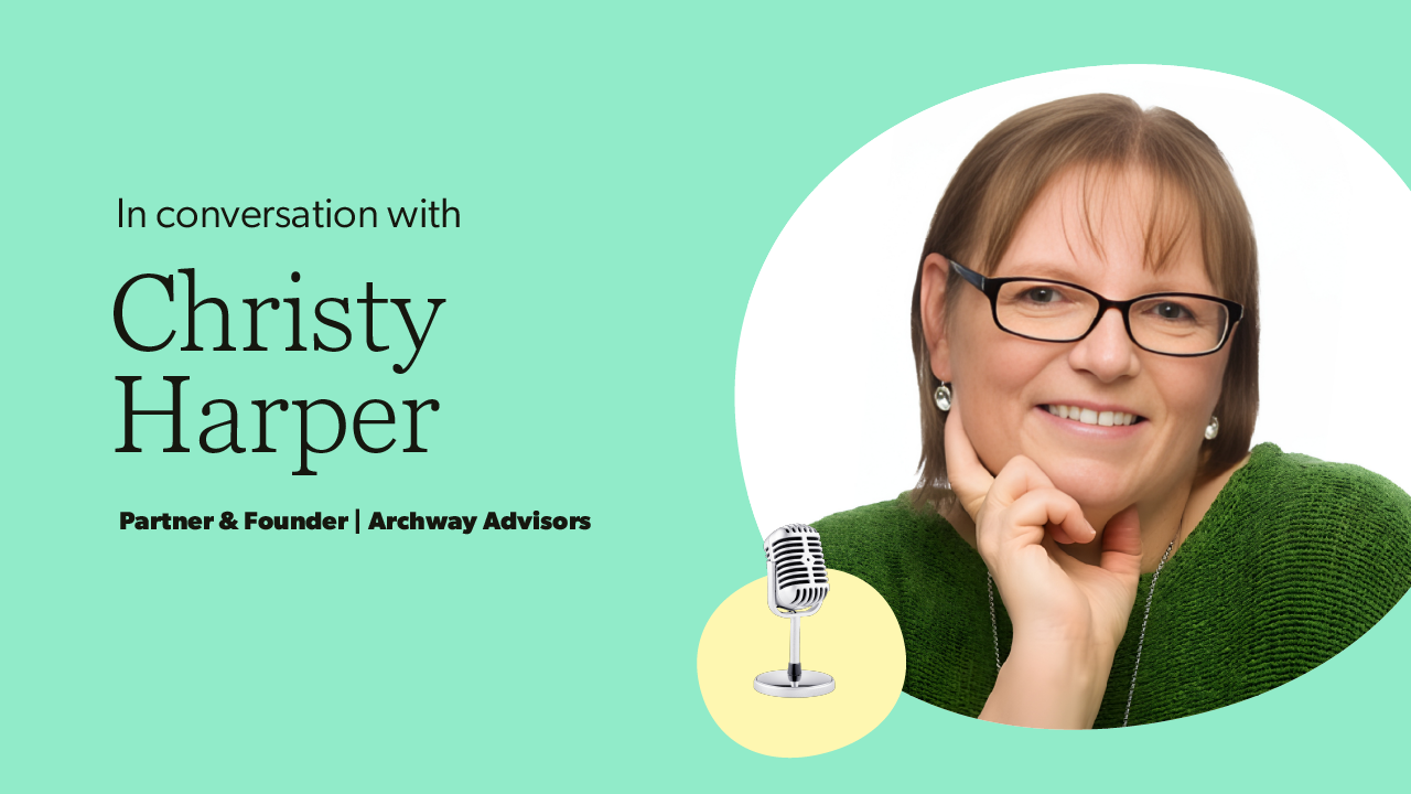 In conversation with video series image with Christy Harper headshot